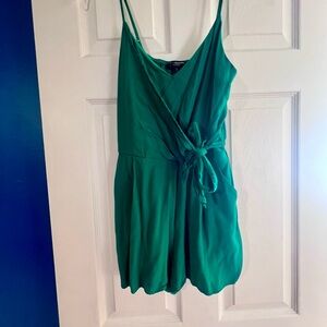 Green wrap top romper
